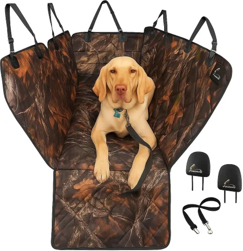 Vista 2 de Meadowlark Fundas de asiento para perro, diseño único y protección completa del automóvil: puertas, reposacabezas y asiento trasero. Solapa lateral