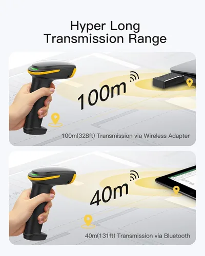 Vista 6 de Inateck Escáner de Código de Barras 2D con Soporte Inteligente, Escáner de Código QR Inalámbrico, Escáner de Mano con APP y SDK, Imagen 2D