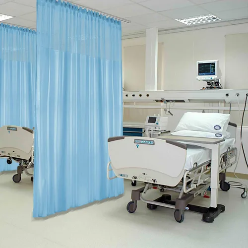 Vista 17 de Frelement Cortina médica con ganchos planos, cortinas divisoras de privacidad para hospital, clínica médica, spa, laboratorio, oficina, guardería