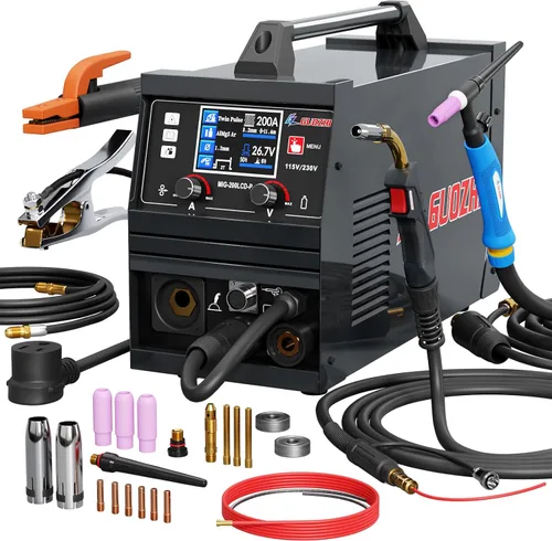 Vista 10 de GZ GUOZHI Soldador MIG 140A, 3 en 1 Soldador FLUX MIG/ARC/Lift TIG Soldador Mig Multiproceso, Soldador sin gas con inversor IGBT de 110V, soldadora
