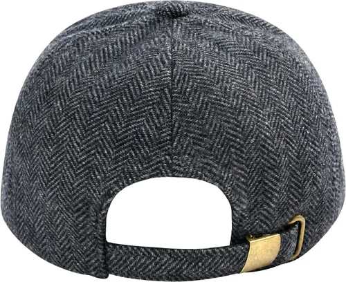 Vista 4 de BOTVELA Gorra de béisbol de lana para hombre, ajustable, sin estructura, sombrero de tweed