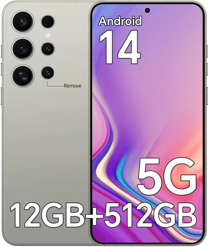 Vista 9 de Teléfonos desbloqueados, 12GB+512GB teléfonos Android desbloqueados, 5G Android 14 Smartphone, Snapdragon888, 5000mAh (plateado)