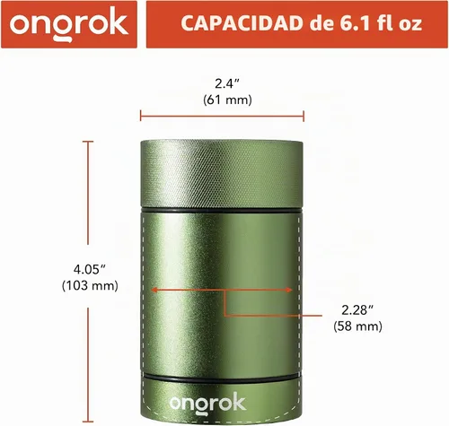 Vista 3 de ONGROK Recipiente de almacenamiento de aluminio, 6.1 fl oz, tarro a prueba de aire para preservar el olor y el aroma