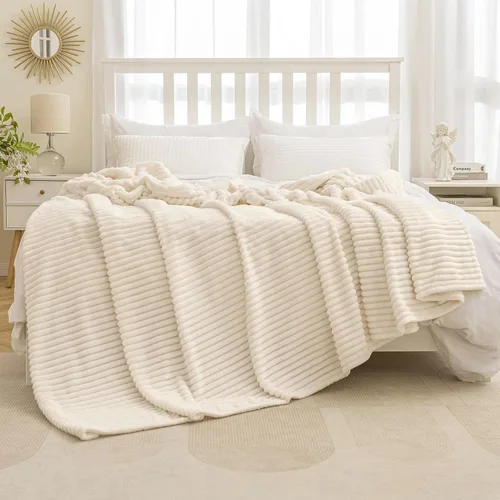 Vista 31 de MIULEE Manta de forro polar, duradera, afelpada, extra suave, cálida, acogedora, manta de franela a rayas rojas burdeos para sofá, cama, 30 x 40