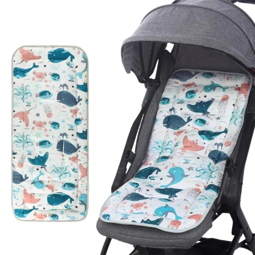 Vista 7 de Forro universal para asiento de cochecito, reversible, transpirable, lavable, tapete de inserción para cochecito de bebé