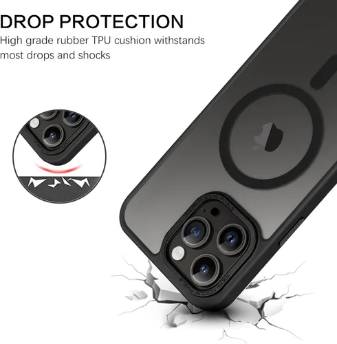 Vista 4 de BENTOBEN Funda magnética para iPhone 13 Pro Max, [Compatible con MagSafe] translúcida mate esmerilada, antihuellas, delgada, a prueba de golpes