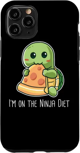 Vista 26 de Funda para iPhone 11 Pro Max I'm On The Ninja Diet Divertida Tortuga Comiendo Pizza Nerd Geek