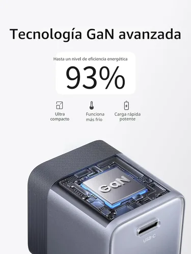 Vista 6 de UGREEN Nexode Air - Bloque de cargador USB C de 45 W, carga rápida Ultra Gris