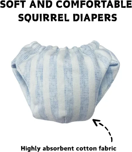 Vista 3 de Pañales lavables de ardilla – Pañales de tela reutilizables extra pequeños para mascotas, altamente absorbentes, a prueba de fugas, pantalones