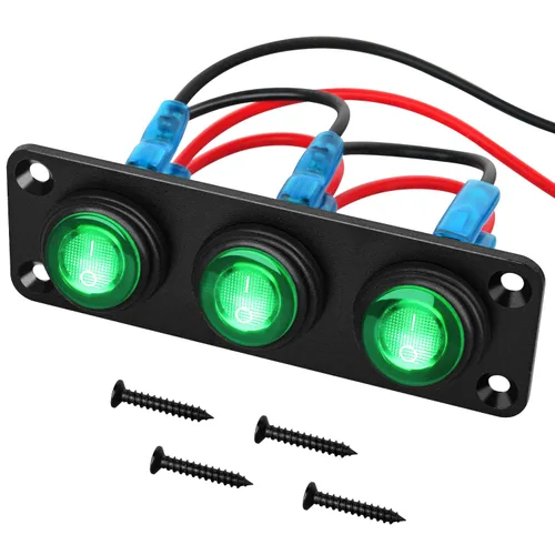 Vista 11 de Nilight Panel interruptor basculante de 5 bandas con 3 pines, resistente al agua, interruptores de palanca de encendido/apagado para automóvil
