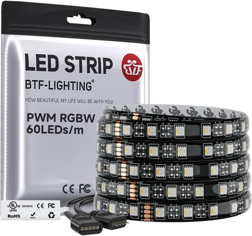 Vista 43 de BTF-LIGHTING RGBW LED Strip Cool White 16.4ft 60LED DC12V UL Listed IP30 RGB+blanco frío