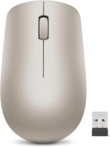 Vista 10 de Ratón inalámbrico Lenovo 530 con batería, Nano USB de 2.4GHz, sensor óptico de 1200 DPI, ergonómico para mano izquierda o derecha, ligero