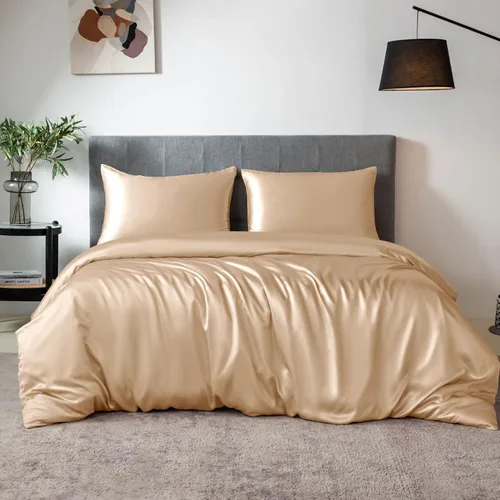 Vista 8 de TXHSILK - Sábanas 100% de seda, seda 7A+, 3 piezas, transpirables, suaves, 1 funda de edredón, 2 fundas de almohada con cremallera oculta