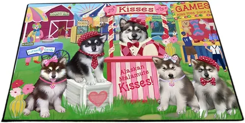 Vista 25 de Doggie of the Day Alaskan Malamute Dogs Floor Mat - 4th of July Independence Day - Best Dog Doormat - Protector Decor - Unique Portrait Art