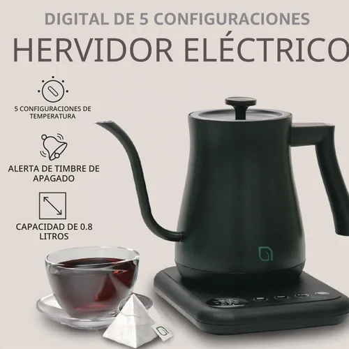 Vista 2 de WILLOW ECO SERIES - Hervidor eléctrico de cuello de cisne con 5 ajustes preestablecidos de temperatura y función de mantener el calor, 0.8L