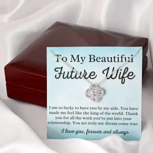 Vista 7 de to My Future Wife Love Knot Necklace - Soulmate Necklaces for Women, Engagement Gift for Girlfriend Soulmate Jewelry Womens Jewelry Gifts Romantic