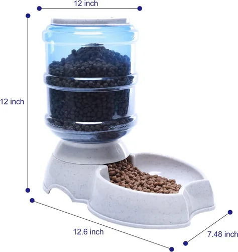 Vista 4 de Dispensador automático de alimentos para perros y gatos, sin BPA, repuesto por gravedad, autoalimentación para mascotas pequeñas, 3.8 L (alimentador)