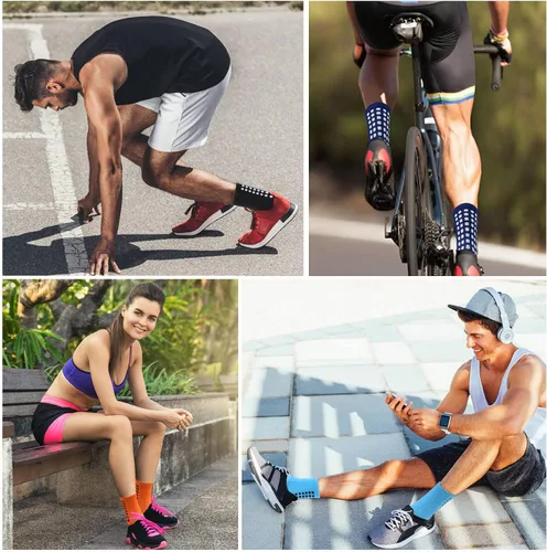 Vista 7 de Ultrafun 5 pares de calcetines de fútbol para hombre, calcetines de agarre acolchados antideslizantes para deportes de fútbol y baloncesto