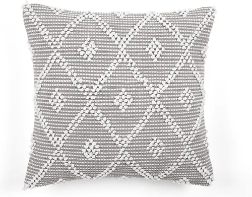 Vista 7 de Lush Decor Adelyn - Funda de cojín decorativo, 20" de ancho x 20" de largo, gris - Cojín cuadrado - Cojín con diseño de diamante gris - Cojines