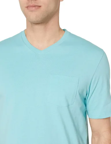 Vista 4 de Tienda Essentials Camiseta de manga corta con cuello en V para hombre, ajuste regular, paquete de 2