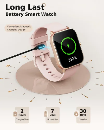 Vista 7 de Relojes inteligentes para mujer, 1.85" Alexa Smart Watch para teléfonos Rubor Rosa-Rosa