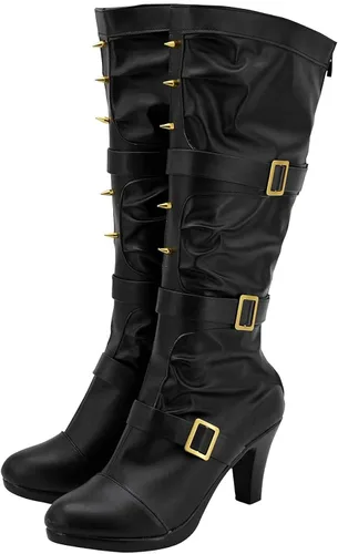 Vista 5 de Verycos Miu Iruma - Zapatos de cosplay para mujer, hasta la rodilla, disfraz de Halloween, unisex, para adultos
