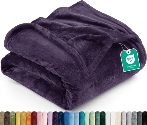 Vista 55 de Utopia Bedding - Manta de vellón de lujo, mullida, antiestática; manta de suave microfibra de 8.8 oz/yd² (300 g/m²) para sofá y cama; tamaño Gris