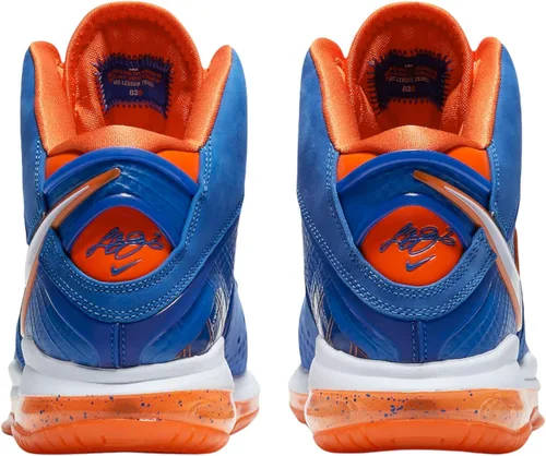 Vista 5 de Nike Lebron VIII QS Varsity RoyalWhiteOrange Blaze 9.5, para mujer, talla 11 M