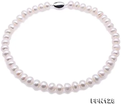 Vista 7 de JYX Collar de perlas blancas naturales de 18 pulgadas, aleación, FPN003-11