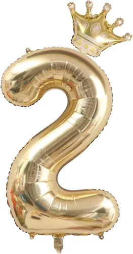 Vista 5 de Globos de oro blanco de 40 pulgadas con corona, decoraciones de fiesta de primer cumpleaños. (1)