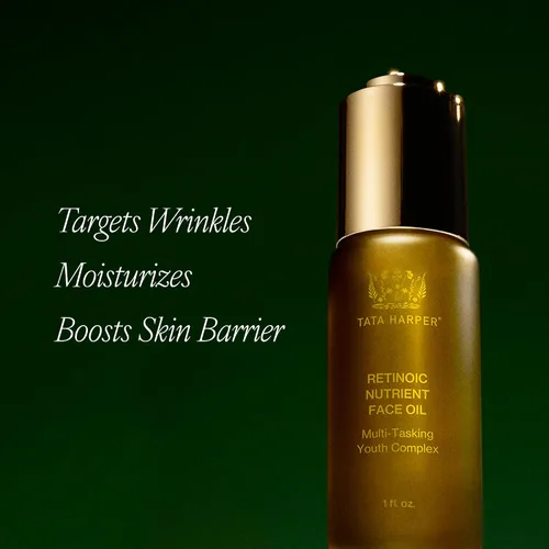 Vista 3 de Tata Harper Aceite facial con nutrientes retinoicos, aceite facial nutritivo, alternativas de retinol botánico, cuidado natural de la piel, 1.0 fl oz