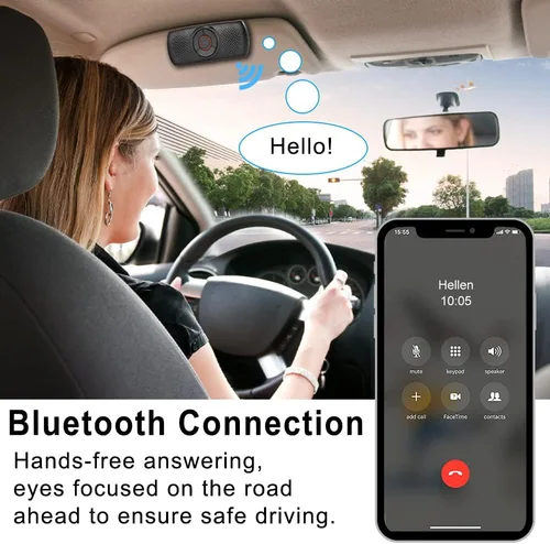 Vista 3 de Skybess Altavoz Bluetooth de coche para teléfono celular, altavoz portátil Bluetooth 5.3 manos libres, reproductor de música inalámbrico, kit