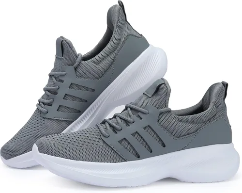 Vista 3 de Casbeam Zapatos de correr para hombre, cómodos, ligeros, transpirables, para caminar, con cordones, de malla, para entrenamiento, zapatos deportivos