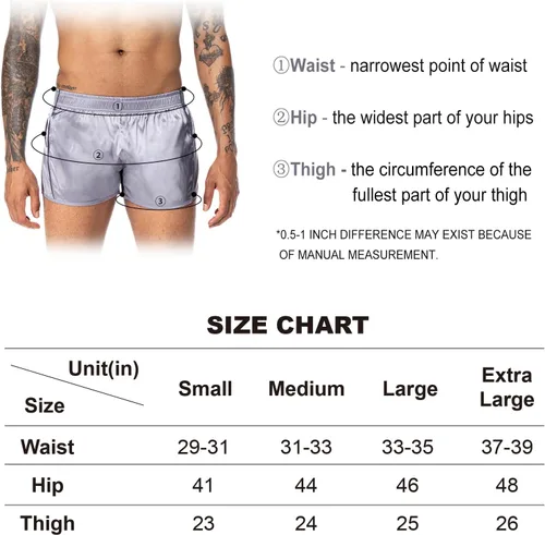 Vista 6 de Pantalones cortos de satén de seda satinados de 3 pulgadas para hombre