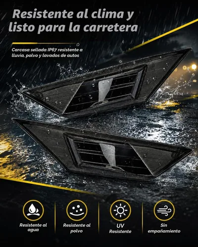 Vista 6 de Luz LED Blanca con Lente Ahumada para Marca Lateral Delantera Compatible con Honda Civic 10ª Generación 2016-2021 Sedán Coupé Hatchback