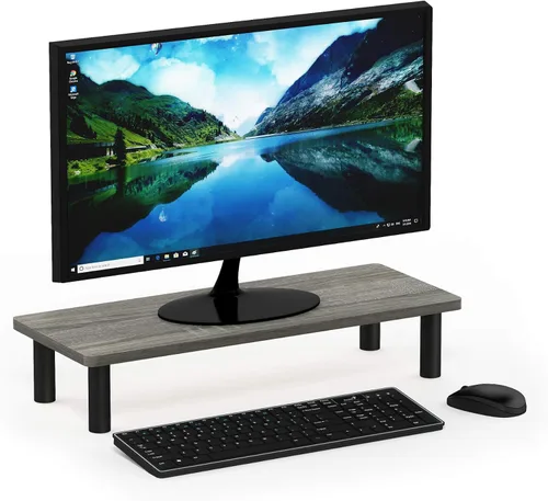 Vista 13 de Furinno Turn-N-Tube Soporte elevador para monitor, americano, tubos de acero inoxidable