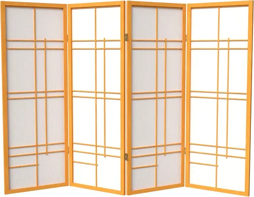 Vista 9 de Pantalla corta Eudes Shoji de 4 pies - Negro - 4 Paneles
