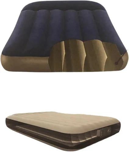 Vista 7 de Colchón de aire de viaje individual con bomba y almohada integradas, vigas internas Tri Tech soporta 330 libras