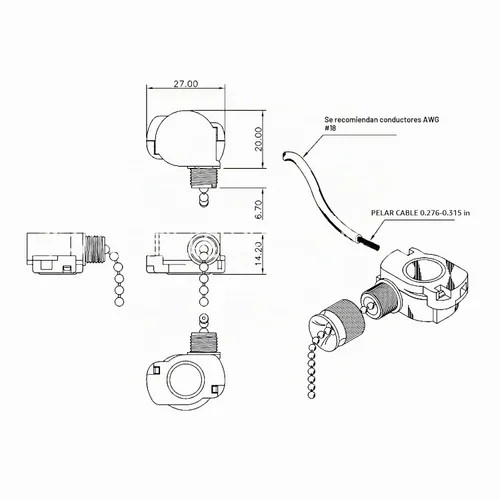 Vista 3 de A.I.FORCE Paquete de 2 interruptores de ventilador E87438 con cadena