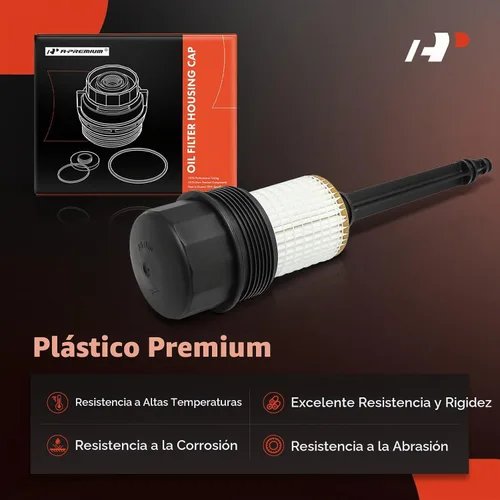 Vista 3 de A-Premium Conjunto de tapa de carcasa de filtro de aceite con filtro