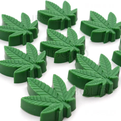 Vista 2 de PJ BOLD Moldes de silicona para dulces de hoja de cáñamo de marihuana, paquete de 3