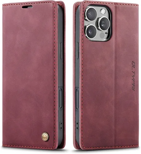 Vista 53 de QLTYPRI Para iPhone Air Case Wallet Con Tarjetero, Vintage PU Cuero Kickstand Cierre Magnético A Prueba De Golpes Folio Libro Funda Para IPhone 17
