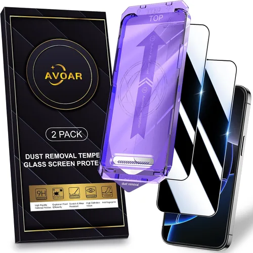 Vista 15 de Paquete de 2 protectores de pantalla de privacidad para iPhone 13 Pro Max /14 Plus [kit de alineación automática] vidrio templado, protección