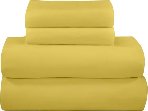 Vista 45 de ROYALE LINENS Juego de sábanas de 300 hilos 100% algodón peinado de fibras largas, 4 piezas, 1 sábana bajera, 1 encimera y 2 fundas de almohada