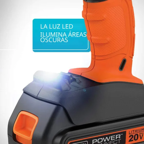 Vista 6 de BLACK+DECKER Kit de taladro inalámbrico de 20V MAX con batería, cargador, incluye broca de taladro de doble cara (BCD702C1)