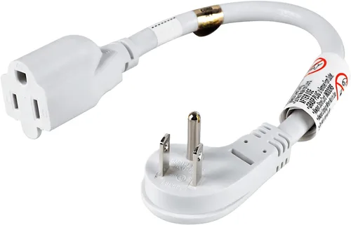 Vista 9 de VSEER Cable de extensión de enchufe plano resistente de 3 pies, 1875 W, 15 A, 14 AWG, protector de toma de corriente, cable de extensión de Negro