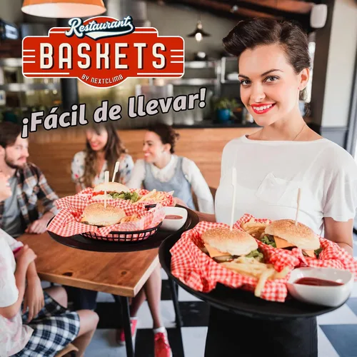 Vista 5 de Cestas de plástico de comida rápida, enormes cestas de comida de 12 x 9 pulgadas para servir, reutilizables, para restaurante, comedor, hamburguesa