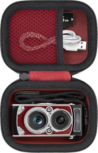 Vista 11 de Estuche para Cámara para Cámara Vintage Mini Digital CHUZHAO, Compatible con Cámara Compacta Retro de Estilo TLR Portátil Pequeña de Autofoco