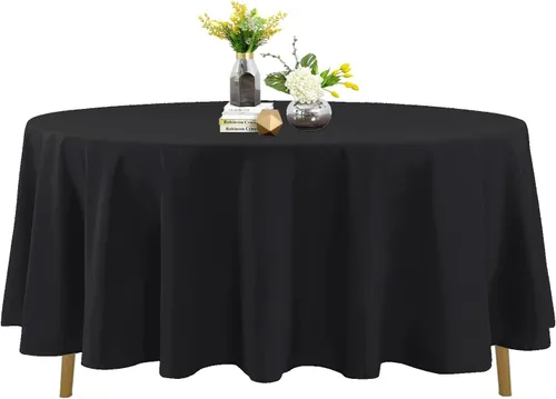 Vista 110 de Mantel de poliéster lavable de 132 pulgadas, resistente a las manchas y a las arrugas, mantel decorativo para mesa de comedor, fiestas de bufé