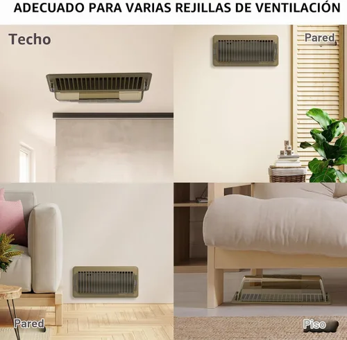 Vista 6 de Deflectores de ventilación para el hogar, deflectores de calor para registros de piso, deflector magnético ajustable de 10" a 14" pulgadas